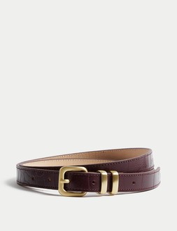 M&S Burgundy Leather Croc Belt £25