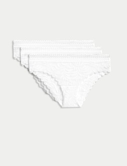 M&S Collection 3pk Flexifit Lace Brazilian Knickers £16 (1)