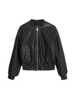 M&S Collection Faux Leather Aged Bomber Jacket £59 (2)