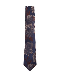 M&S Collection Floral Pure Silk Tie Burgundy Mix £25