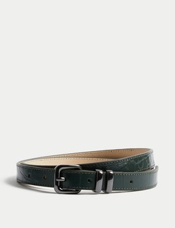 M&S Green Leather Croc Belt £25