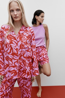 M&S Herringbone Cotton Lobster Print Top £15 and Bottom £15, Rib Pointelle Vest £8 and Lobster Print Shorts £15