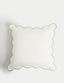 M&S Pure Cotton Large Embroidered Scallop Cushion £19.50