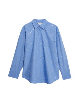 M&S The Edit Blue Broderie Blouse £55